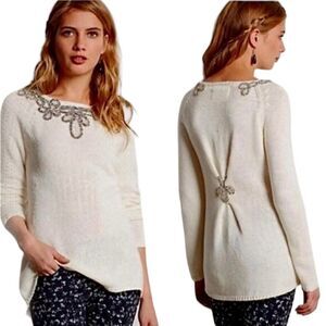 Anthropologie Angel of the North wool blend knit sweater sz S - like new!